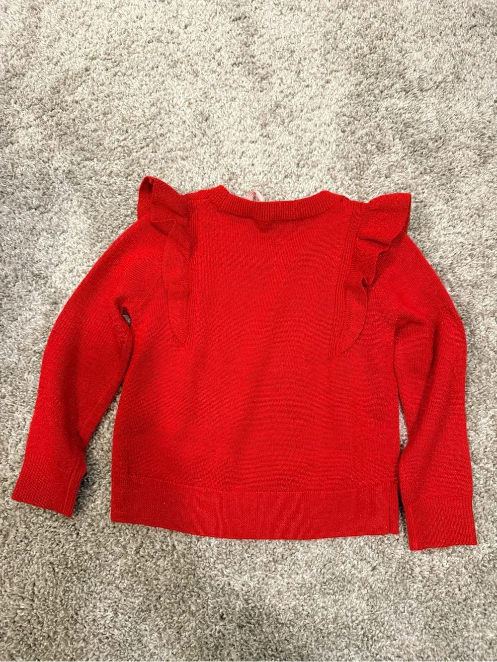 Vineyard Vines Bright Red Ruffle-Trim Knit Sweater - Kids